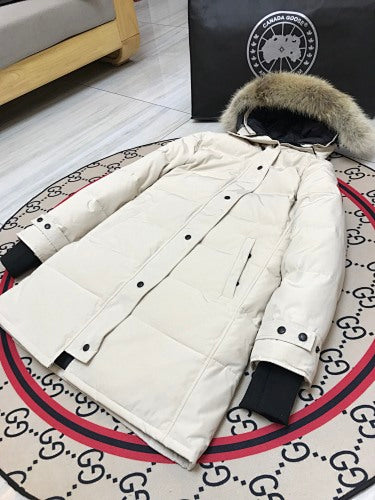 Canada Goose Women's Longline Hooded Quilted Coat - Cream