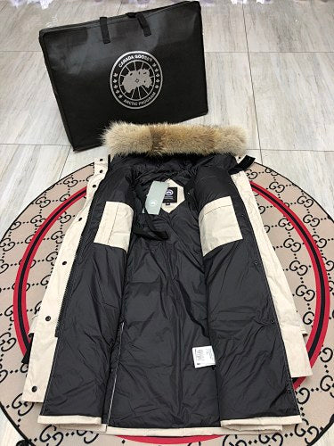 Canada Goose Women's Longline Hooded Quilted Coat - Cream