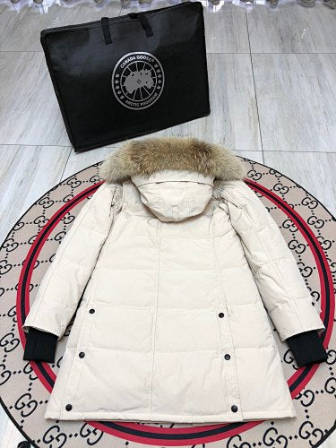 Canada Goose Women's Longline Hooded Quilted Coat - Cream