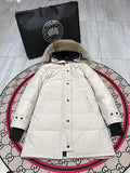 Canada Goose Women's Longline Hooded Quilted Coat - Cream